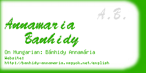 annamaria banhidy business card